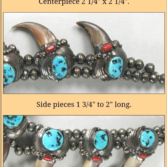 Vintage Native American Bear Claw Necklace Signed by ES (Elaine Sam) - Picture 9 of 11